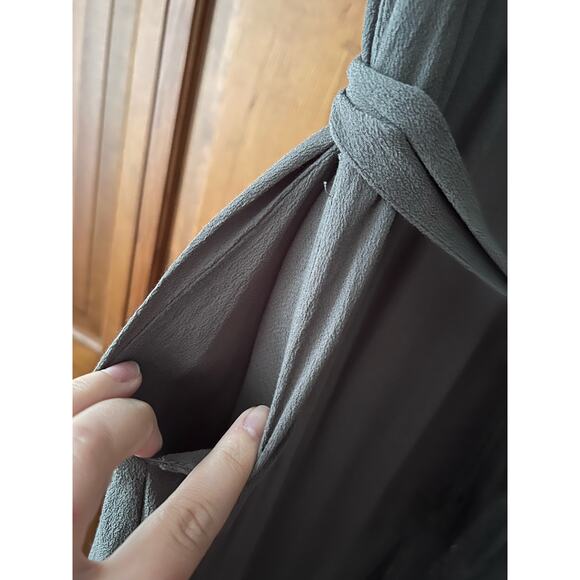 Lulus Women's Button Down Collared Midi Shirt Dress Sleeveless Solid Gray SZ XL - Picture 4 of 14